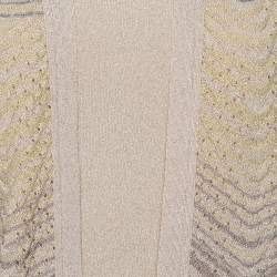 Pre Owned طقم كارديغان مفتوح من الأمام و توب إم ميزوني  تريكو لوريكس ذهبي مقاس صغير (سمول)