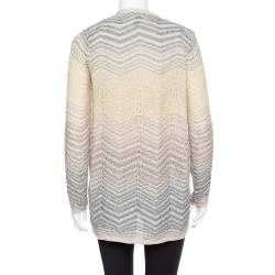 Pre Owned طقم كارديغان مفتوح من الأمام و توب إم ميزوني  تريكو لوريكس ذهبي مقاس صغير (سمول)