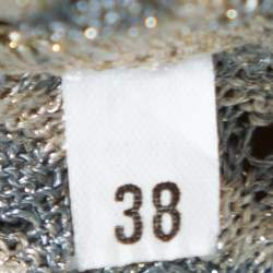 Pre Owned طقم كارديغان مفتوح من الأمام و توب إم ميزوني  تريكو لوريكس ذهبي مقاس صغير (سمول)