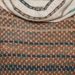 Pre Owned M Missoni Multicolor Striped Knit Turtleneck Belted Dress S