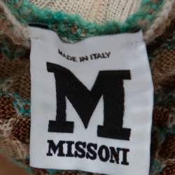 Pre Owned M Missoni Multicolor Striped Knit Turtleneck Belted Dress S