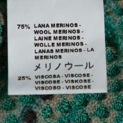 Pre Owned M Missoni Multicolor Striped Knit Turtleneck Belted Dress S