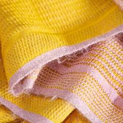 Pre Owned M Missoni Pink & Yellow Lurex Knit Crossback Detail Dress L