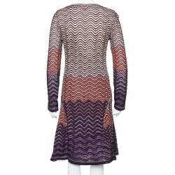 مملوكة مسبقًا فستان أم ميزوني أكمام طويلة فضفاض تريكو مغزول لوكس متعدد الألوان كبير