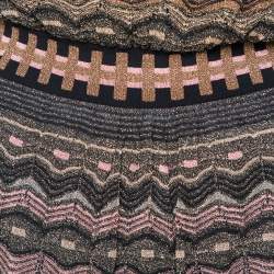Pre Owned M Missoni Multicolor Lurex Knit Open Back Maxi Dress L