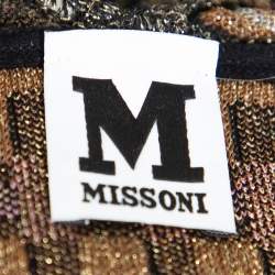 Pre Owned M Missoni Multicolor Lurex Knit Open Back Maxi Dress L