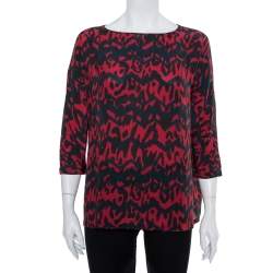M Missoni Multicolor Printed Silk Oversized Top S