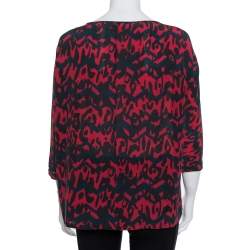 M Missoni Multicolor Printed Silk Oversized Top S