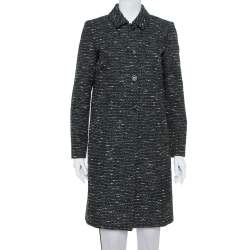 M Missoni Black Tweed Button Front Mid Length Coat M