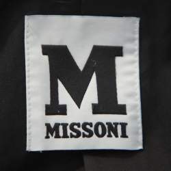 M Missoni Black Tweed Button Front Mid Length Coat M