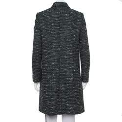 M Missoni Black Tweed Button Front Mid Length Coat M