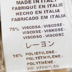 Pre Owned M Missoni Metallic Gold Perforated Knit Fitted Long Sleeve Top S