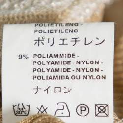 Pre Owned M Missoni Metallic Gold Perforated Knit Fitted Long Sleeve Top S