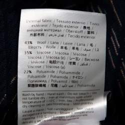 Pre Owned M Missoni Navy Blue Jacquard Knit Button Front Blazer S