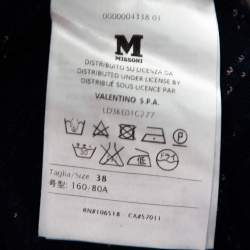 Pre Owned M Missoni Navy Blue Jacquard Knit Button Front Blazer S