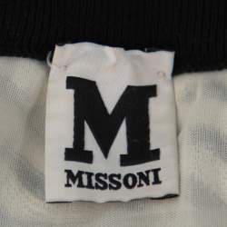 Pre Owned M Missoni Monochrome Wave Patterned Knit Maxi Skirt M