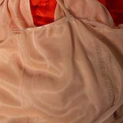 Pre Owned فستان ماكسي إم ميزني تريكو برتقالي مموج مقاس متوسط - ميديوم