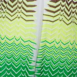 Pre Owned M Missoni Multicolor Chevron Patterned Knit Halter Neck Maxi Dress M