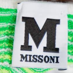 Pre Owned M Missoni Multicolor Chevron Patterned Knit Halter Neck Maxi Dress M