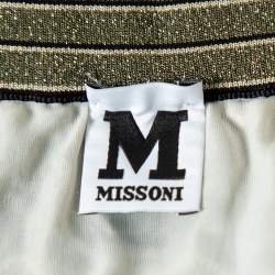 Pre Owned M Missoni Multicolor Zig Zag Patterned Lurex Knit Maxi Skirt S