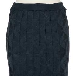 Pre Owned تنورة إم ميزوني ماكسي تريكو مزخرف رصاصي داكن مقاس وسط (ميديوم)