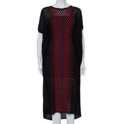 Pre Owned M Missoni Black Patterned Knit Oversized Midi Dress M