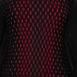 مملوكة مسبقًا فستان إم ميزوني كبير الحجم متوسط الطول تريكو مزخرف أسود مقاس وسط (ميديوم)