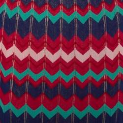 مملوكة مسبقًا تنورة إم ميزوني ماكسي تريكو نمط متعرج متعدد الألوان مقاس كبير (لارج)