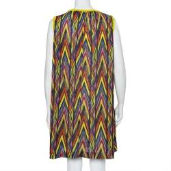 Pre Owned فستان إم ميزوني كبير الحجم بلا أكمام كتان مطبوع متعدد الألوان مقاس صغير (سمول)