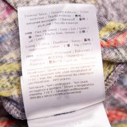 Pre Owned فستان إم ميزوني كبير الحجم بلا أكمام كتان مطبوع متعدد الألوان مقاس صغير (سمول)