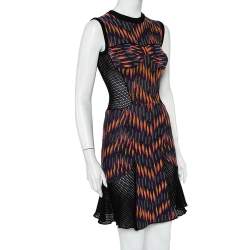 Pre Owned M Missoni Multicolor Knit & Mesh Paneled Sleeveless Mini Dress S