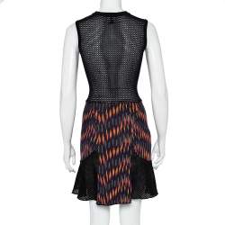 Pre Owned M Missoni Multicolor Knit & Mesh Paneled Sleeveless Mini Dress S