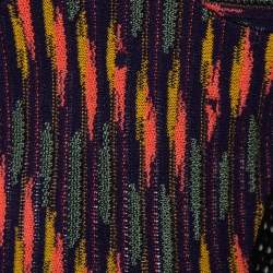 Pre Owned M Missoni Multicolor Knit & Mesh Paneled Sleeveless Mini Dress S