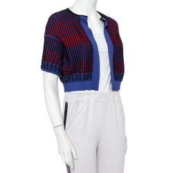 Pre Owned M Missoni Multicolor Knit Open Front Cropped Shrug S