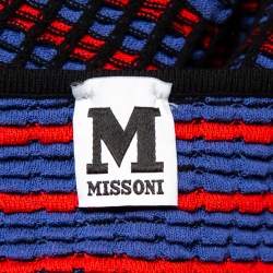 Pre Owned M Missoni Multicolor Knit Open Front Cropped Shrug S