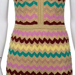 مملوكة مسبقًا M Missoni Multicolor Patterned Lurex Knit Sleeveless Maxi Dress L