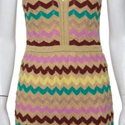 مملوكة مسبقًا M Missoni Multicolor Patterned Lurex Knit Sleeveless Maxi Dress L