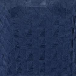 Pre Owned M Missoni Navy Blue Patterned Wool Oversized Boxy Top S