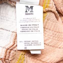 مملوكة مسبقًا M Missoni Beige Patterned Knit Button Front Cardigan M