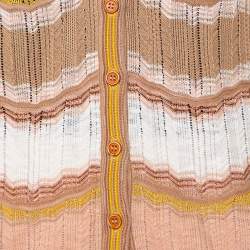 مملوكة مسبقًا M Missoni Beige Patterned Knit Button Front Cardigan M