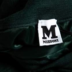 Pre Owned بنطلون أم ميزوني بالازو تريكو نمط أخضر داكن مقاس صغير