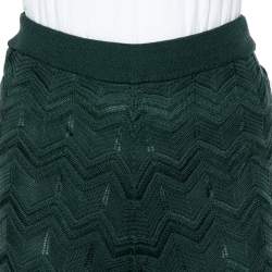 Pre Owned بنطلون أم ميزوني بالازو تريكو نمط أخضر داكن مقاس صغير