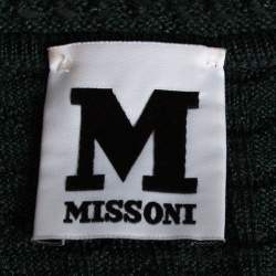 Pre Owned M Missoni Dark Green Patterned Knit Tank Top M
