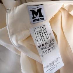 Pre Owned M Missoni Cream Silk Pleated Wide Leg Detail Halterneck Jumpsuit S