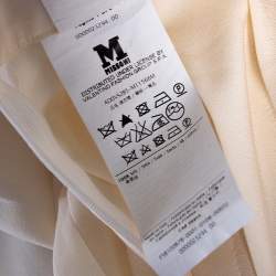 Pre Owned M Missoni Cream Silk Pleated Wide Leg Detail Halterneck Jumpsuit S