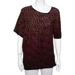 M Missoni Red & Back Jacquard Knit Top L
