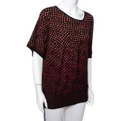 M Missoni Red & Back Jacquard Knit Top L