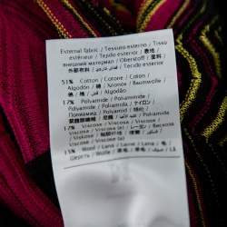 Pre Owned توب إم ميزوني تريكو بوينتيل مموج أسود ووردي رقبة مرتفعة مقاس صغير (سمول)