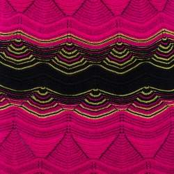 Pre Owned تنورة ماكسي إم ميزوني وردي وأسود نمط مموج تريكو مقاس صغير - سمول