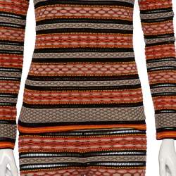 Pre Owned M Missoni Multicolor Patterned Knit Long Sleeve Sheer Top & Leggings M